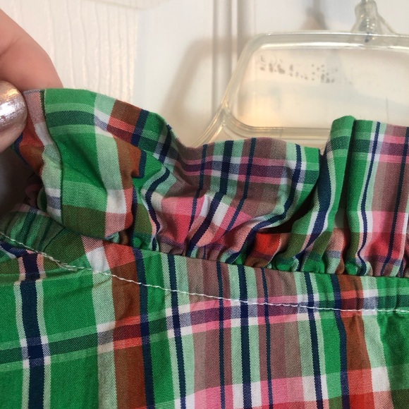 Harley and the Hound Plaid V-Neck Ruffle Neck Blouse. Size XL - Picture 7 of 8